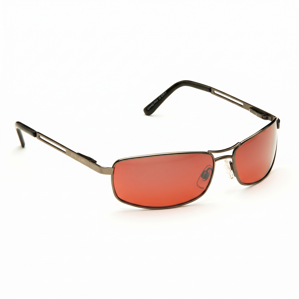 Eyelevel-UK Grand Prix driving sunglasses with gunmetal frames and high density red-tinted lenses for road visibility.