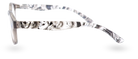 Eyelevel-UK Haiti reading glasses with a grey and white marbled pattern on the side arms and a squared frame shape.
