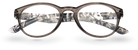 Eyelevel-UK Haiti reading glasses with a grey and white marbled plastic frame and clear magnifying lenses