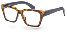 Eyelevel-UK Havana reading glasses featuring a brown tortoiseshell square frame and clear magnifying lenses.
