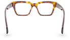 Eyelevel-UK Havana reading glasses featuring a brown tortoiseshell square plastic frame seen from the back