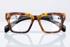 Eyelevel-UK Havana reading glasses with a brown tortoiseshell square plastic frame and clear magnifying lenses
