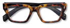 Eyelevel-UK Havana reading glasses featuring a brown tortoiseshell square plastic frame with clear magnifying lenses.