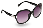 Eyelevel-UK Hayley oversized black sunglasses with silver stone detailing and grey gradient lenses