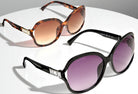 Eyelevel-UK Hayley oversized fashion sunglasses in black and brown tortoiseshell with stone-detailed temples.