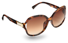 Eyelevel-UK Hayley oversized sunglasses in brown tortoiseshell with gold accents, stone detail, and brown gradient lenses