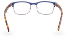 Eyelevel-UK Henley reading glasses with a blue browline and tortoiseshell temples in a rectangular frame shape.