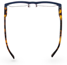 Eyelevel-UK Henley reading glasses featuring a blue top frame and tortoiseshell temples in a rectangular shape.