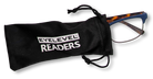 Eyelevel-UK Henley reading glasses with blue and tortoiseshell rectangular frames inside a black branded pouch