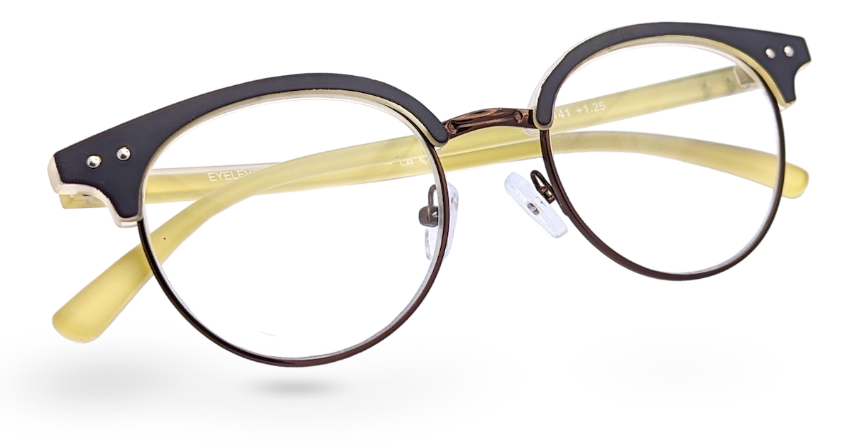 Eyelevel-UK Honduras reading glasses with black oval frames and clear magnifying lenses