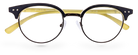 Eyelevel-UK Honduras reading glasses with a black oval frame and clear magnifying lenses on a white background