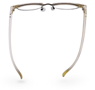 Eyelevel-UK Honduras reading glasses with a clear oval frame and adjustable nose pads viewed from above