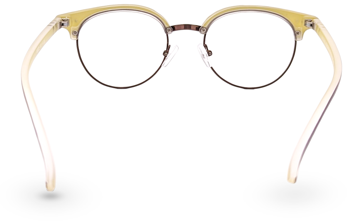 Eyelevel-UK Honduras reading glasses with a black oval frame and clear magnifying lenses viewed from behind