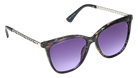 Eyelevel-UK Hope square ladies sunglasses in floral black and silver with grey gradient lenses and detailed arms