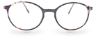 Eyelevel-UK Idaho reading glasses with a round metal frame featuring a dark floral pattern on a white background.
