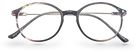 Eyelevel-UK Idaho reading glasses with a round, patterned frame and clear magnifying lenses.