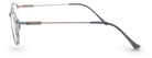 Eyelevel-UK Idaho reading glasses with silver oval metal frames and slim temples, side profile view.