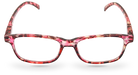 Eyelevel-UK Jamaica square reading glasses with a pink and multicolour patterned plastic frame