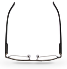 Eyelevel-UK Jury black rectangular reading glasses with semi-rimless frame viewed from above