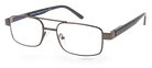 Eyelevel-UK Jury Black reading glasses with a grey rectangular semi-rimless frame and clear magnifying lenses.