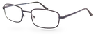Eyelevel-UK Keats reading glasses with a dark grey rectangular metal frame and clear magnifying lenses