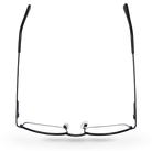 Eyelevel-UK Keats reading glasses with a dark grey rectangular metal frame viewed from above