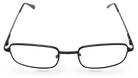 Eyelevel-UK Keats reading glasses with a dark grey rectangular metal frame and clear magnifying lenses.