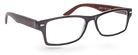 Eyelevel-UK Kennedy reading glasses with a black and wood effect rectangular frame and clear magnifying lenses