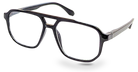 Eyelevel-UK Lancaster black square reading glasses with a classic full rim plastic frame and clear magnifying lenses.