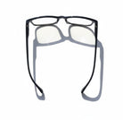 Eyelevel-UK Lancaster black square reading glasses with full rim plastic frames viewed from above