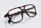 Eyelevel-UK Lancaster brown tortoiseshell square reading glasses with a retro double bridge design.