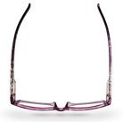 Eyelevel-UK leopard print rectangular reading glasses with pink plastic frames shown from a top-down perspective.