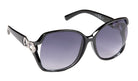Eyelevel-UK Lexie oversized ladies sunglasses in black and silver with grey gradient lenses and decorative side detail
