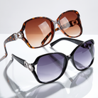 Eyelevel-UK Lexie oversized ladies sunglasses in brown tortoiseshell and black with gradient lenses and jewelled arms