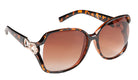 Eyelevel-UK Lexie oversized sunglasses in brown tortoiseshell with gold accents and brown gradient UV400 lenses.