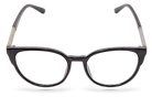 Eyelevel-UK Lima black round reading glasses with glitter detail on the arms and clear magnifying lenses