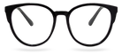 Eyelevel-UK Lima black round reading glasses with a full rim plastic frame and clear magnifying lenses.