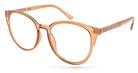 Eyelevel-UK Lima Rose round reading glasses with a translucent rose frame and glitter detail on the arms.