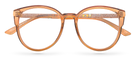 Eyelevel-UK Lima Rose reading glasses with a round translucent rose frame and glitter detail on the arms.
