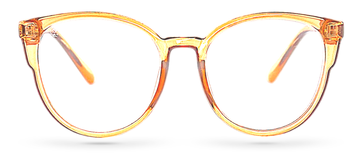Eyelevel-UK Lima Rose reading glasses with a round translucent rose frame and subtle glitter detail on the arms.
