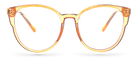 Eyelevel-UK Lima Rose reading glasses with a round translucent rose frame and subtle glitter detail on the arms.
