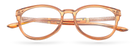 Eyelevel-UK Lima Rose round reading glasses with a translucent rose frame and glitter-detailed arms.