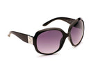 Eyelevel-UK Lucy oversized geometric sunglasses in black with silver accents and grey gradient UV400 lenses