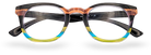 Eyelevel-UK Majestic reading glasses with a black and multicolour translucent rounded-square plastic frame.