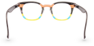 Eyelevel-UK Majestic reading glasses with rounded-square black and multicolour translucent frames