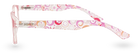 Eyelevel-UK Malibu reading glasses with a pink and red multicolour patterned frame in a side profile view.
