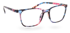 Eyelevel-UK Martinique reading glasses featuring a black and multicolour square plastic frame with clear lenses.