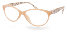 Eyelevel-UK Mexico reading glasses featuring a beige cat-eye frame with animal print temples on a white background.