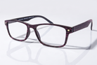 Eyelevel-UK Miami reading glasses with a black and pink grain effect rectangular plastic frame on a white background.