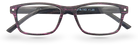 Eyelevel-UK Miami reading glasses with a black and pink grain effect rectangular plastic frame and clear lenses.